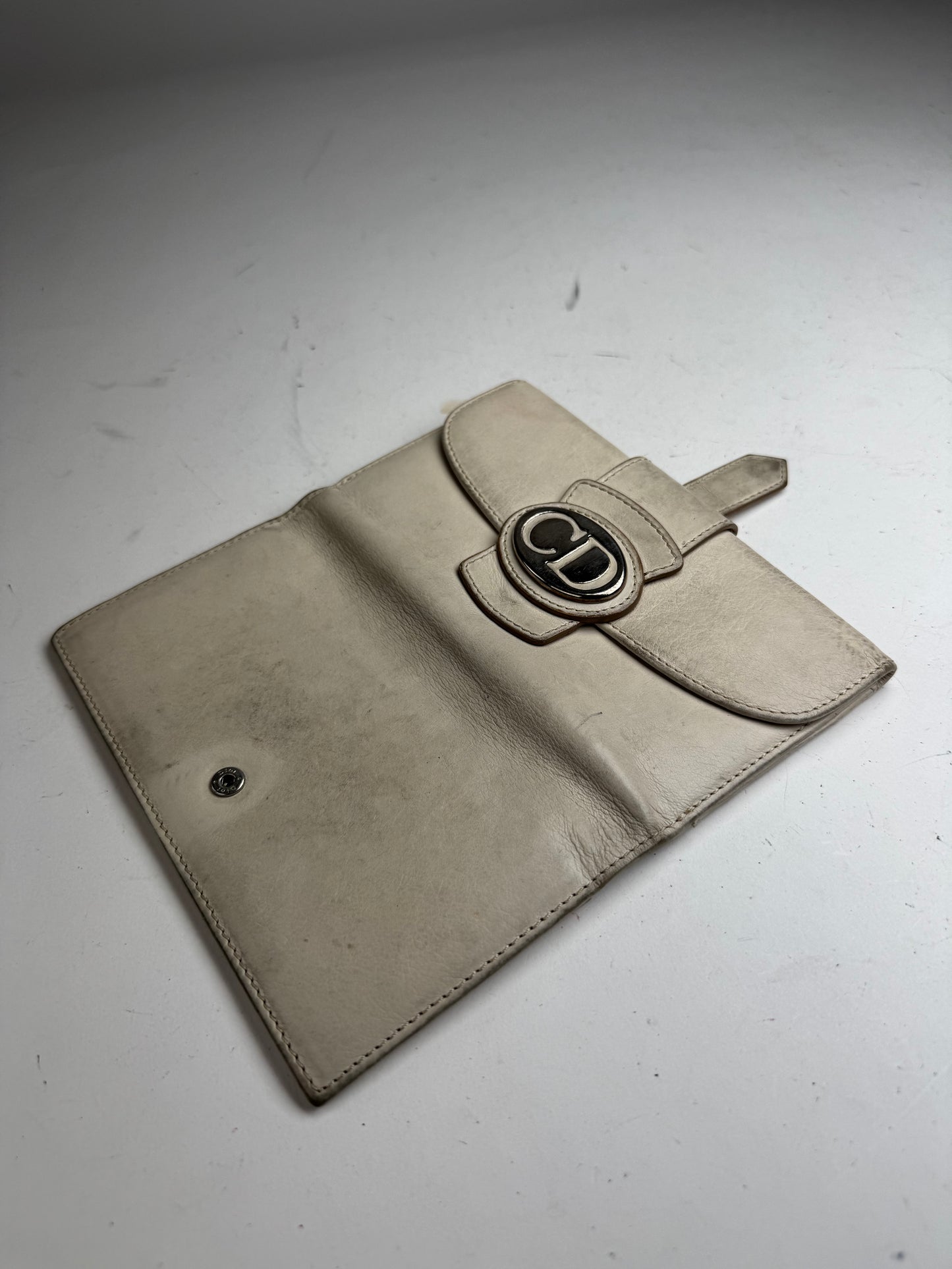 Vintage Dior CD Leather Wallet White