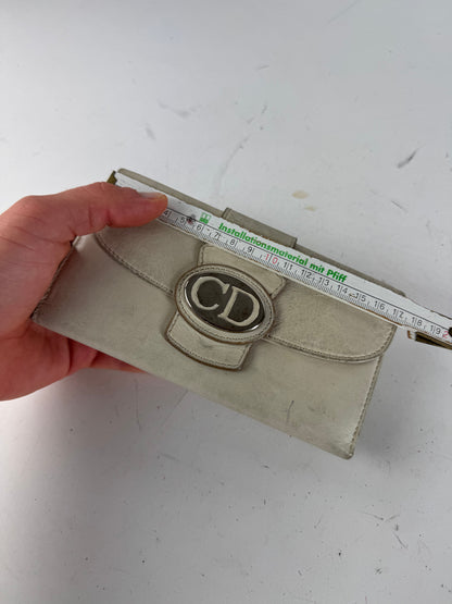 Vintage Dior CD Leather Wallet White