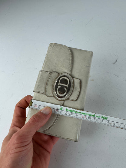 Vintage Dior CD Leather Wallet White