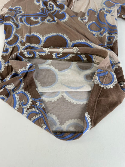 Vintage Emilio Pucci Wrap Top Rayon Multicolour S