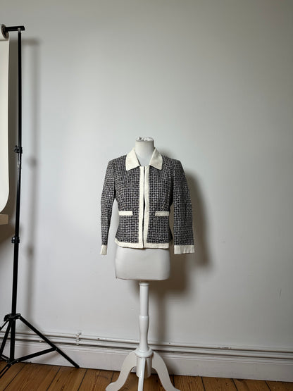 Vintage Ferragamo Cotton Rayon Jacket Black White S