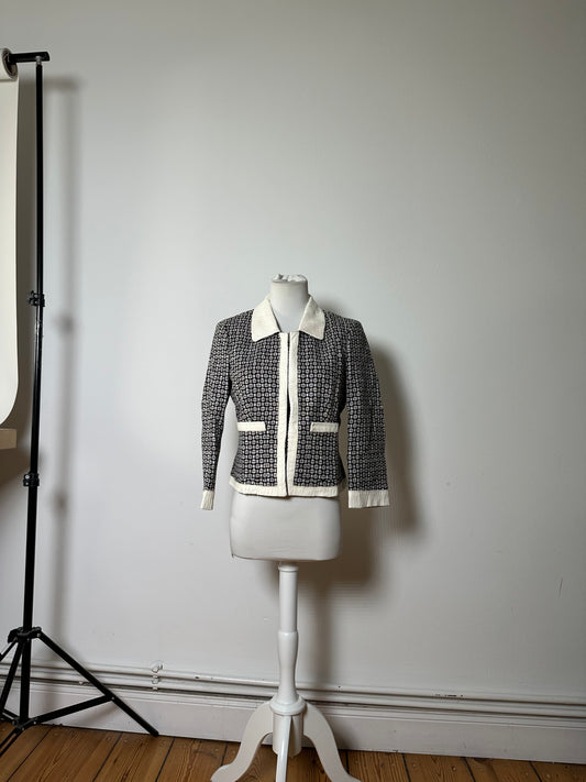 Vintage Ferragamo Cotton Rayon Jacket Black White S