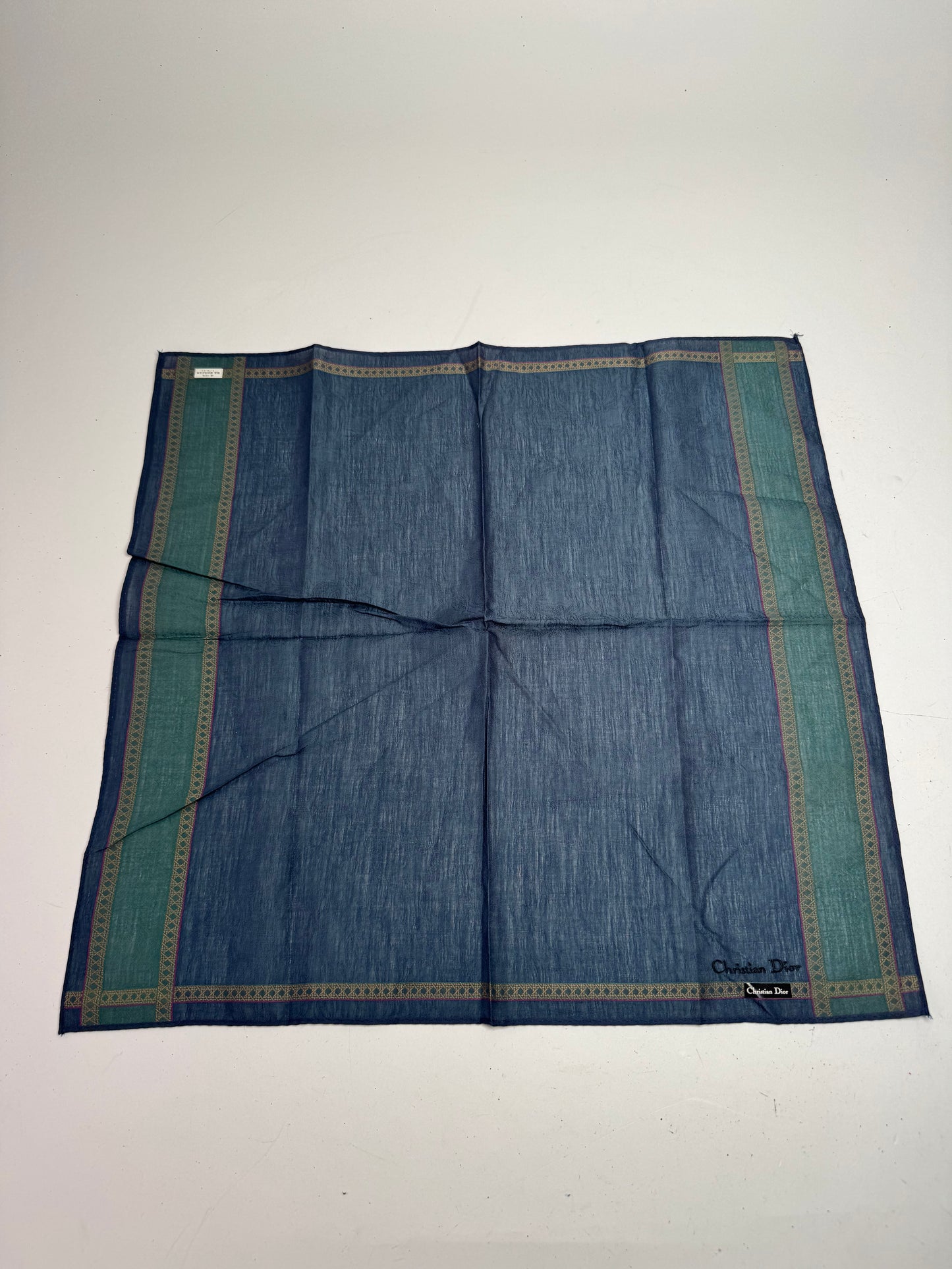 Vintage Dior Striped Scarf Blue Green