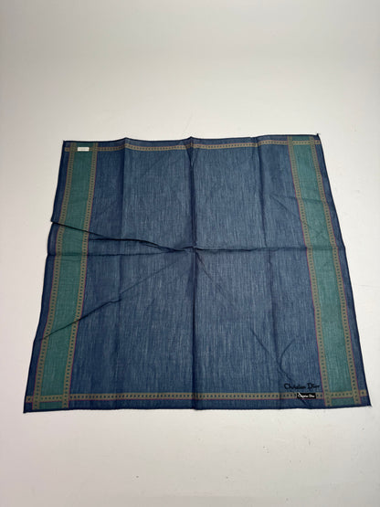 Vintage Dior Striped Scarf Blue Green