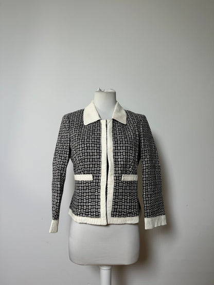 Vintage Ferragamo Cotton Rayon Jacket Black White S