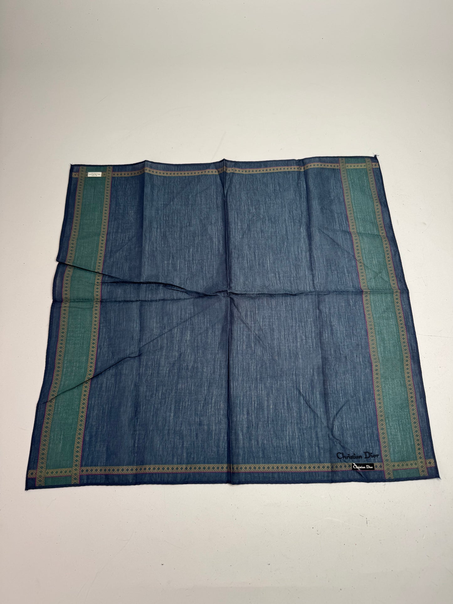 Vintage Dior Striped Scarf Blue Green