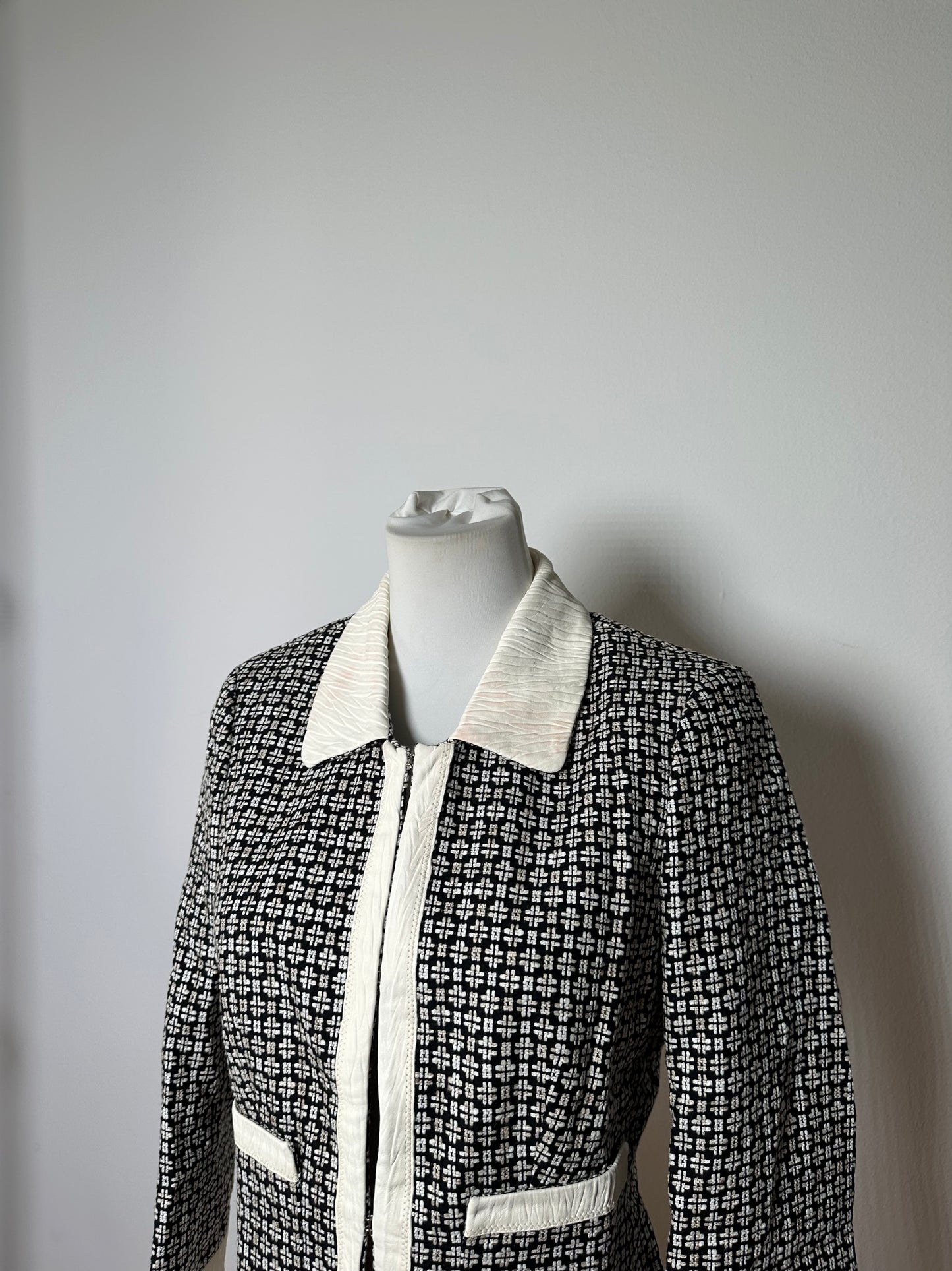 Vintage Ferragamo Cotton Rayon Jacket Black White S