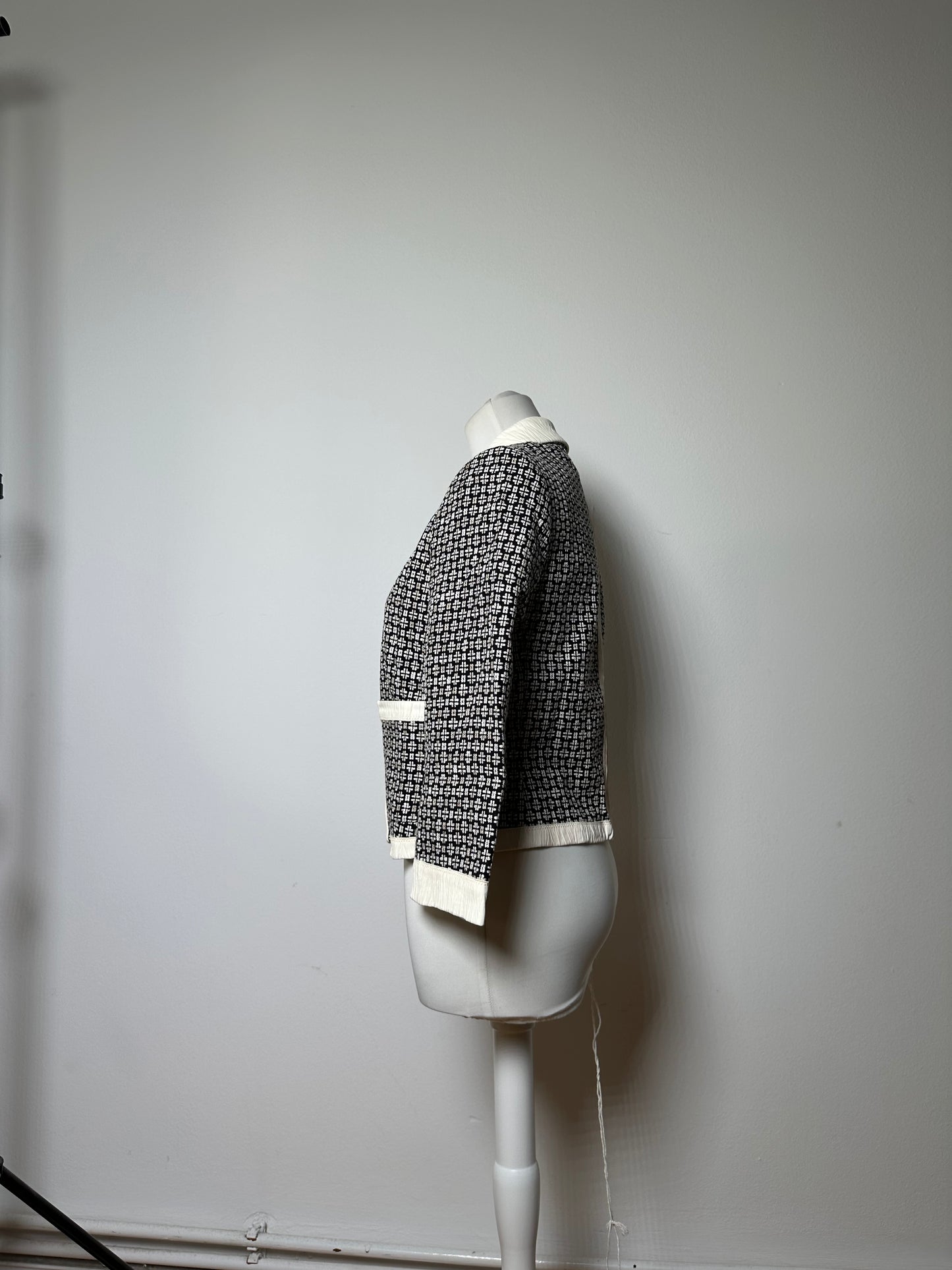 Vintage Ferragamo Cotton Rayon Jacket Black White S
