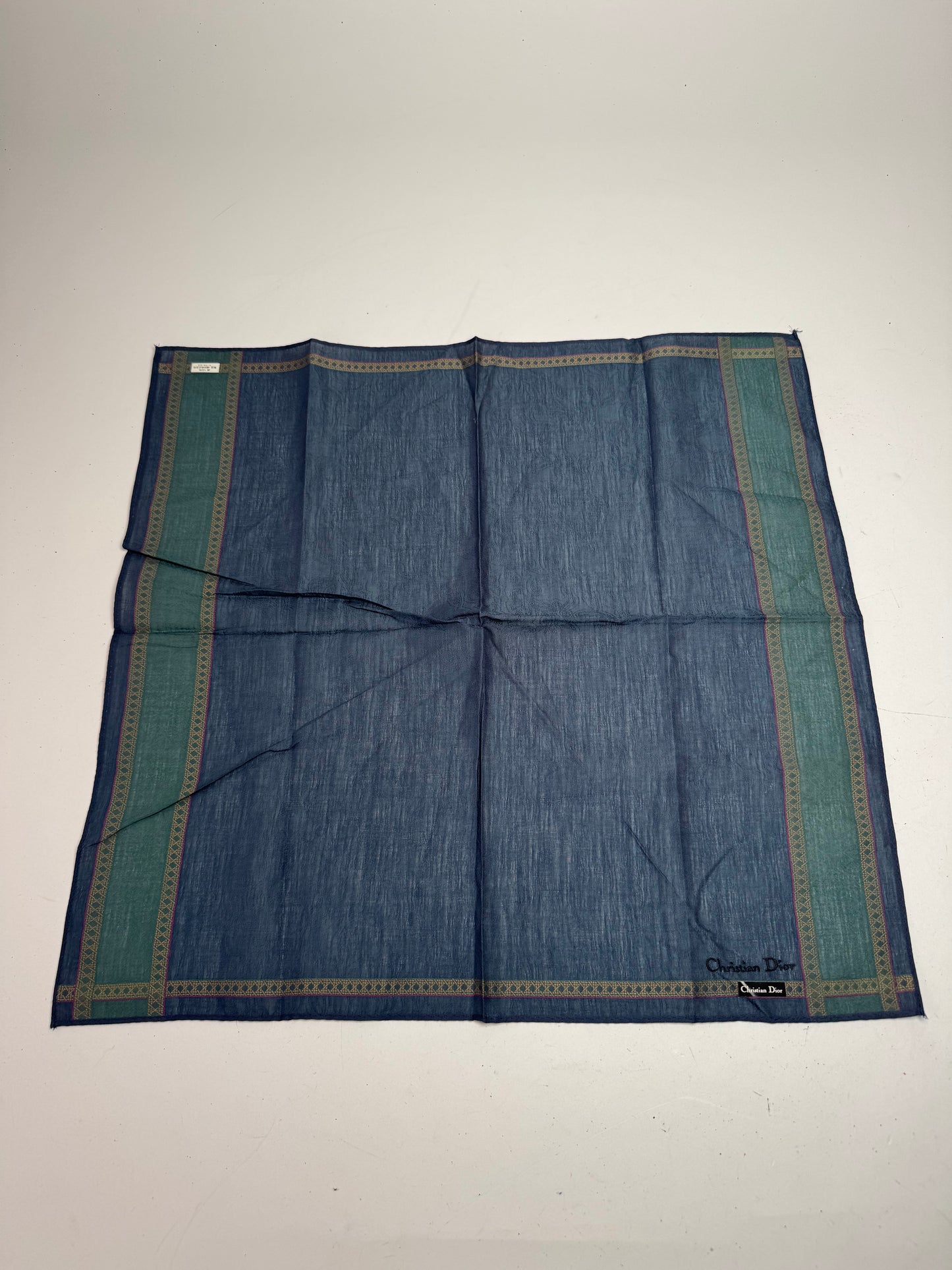Vintage Dior Striped Scarf Blue Green