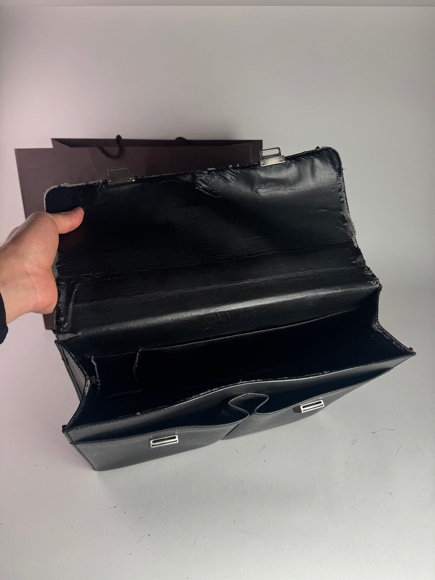 Vintage Louis Vuitton Leather Briefcase Black