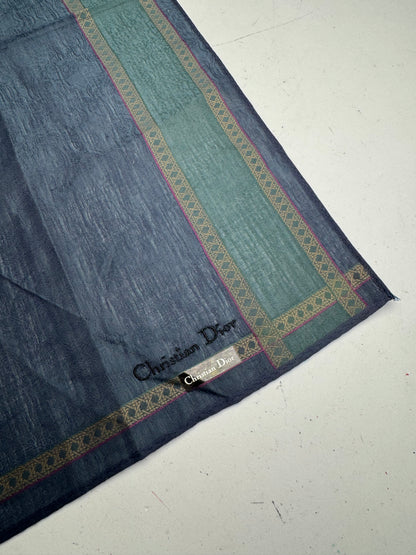 Vintage Dior Striped Scarf Blue Green