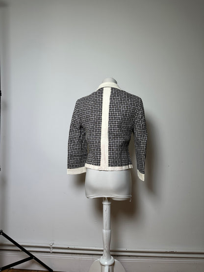 Vintage Ferragamo Cotton Rayon Jacket Black White S