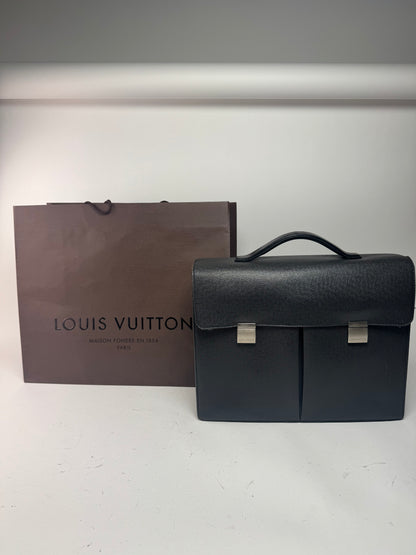 Vintage Louis Vuitton Leather Briefcase Black