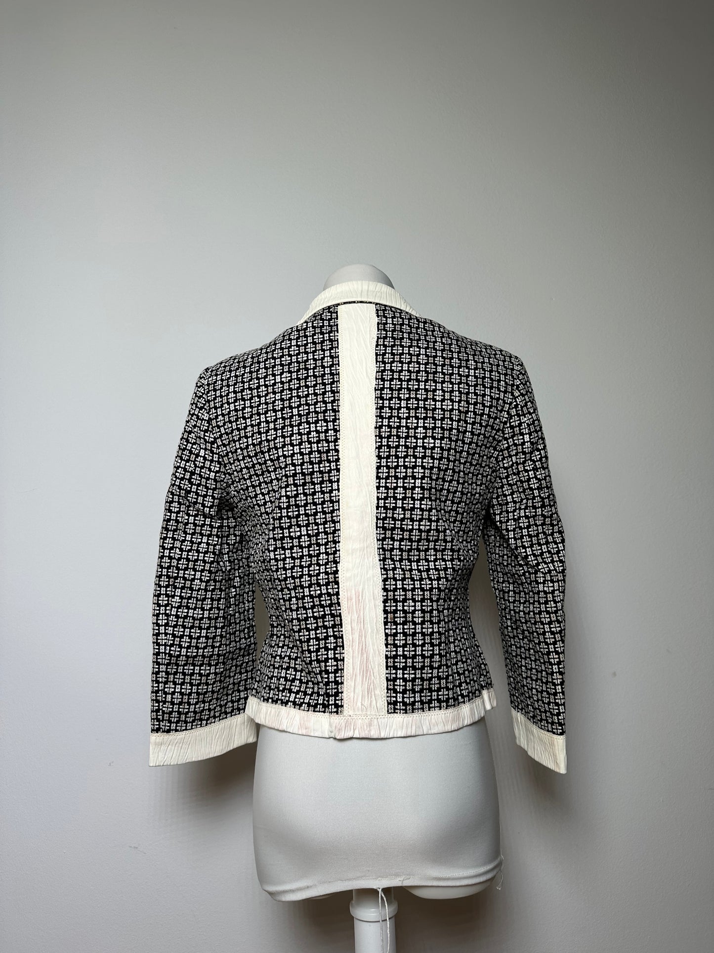 Vintage Ferragamo Cotton Rayon Jacket Black White S
