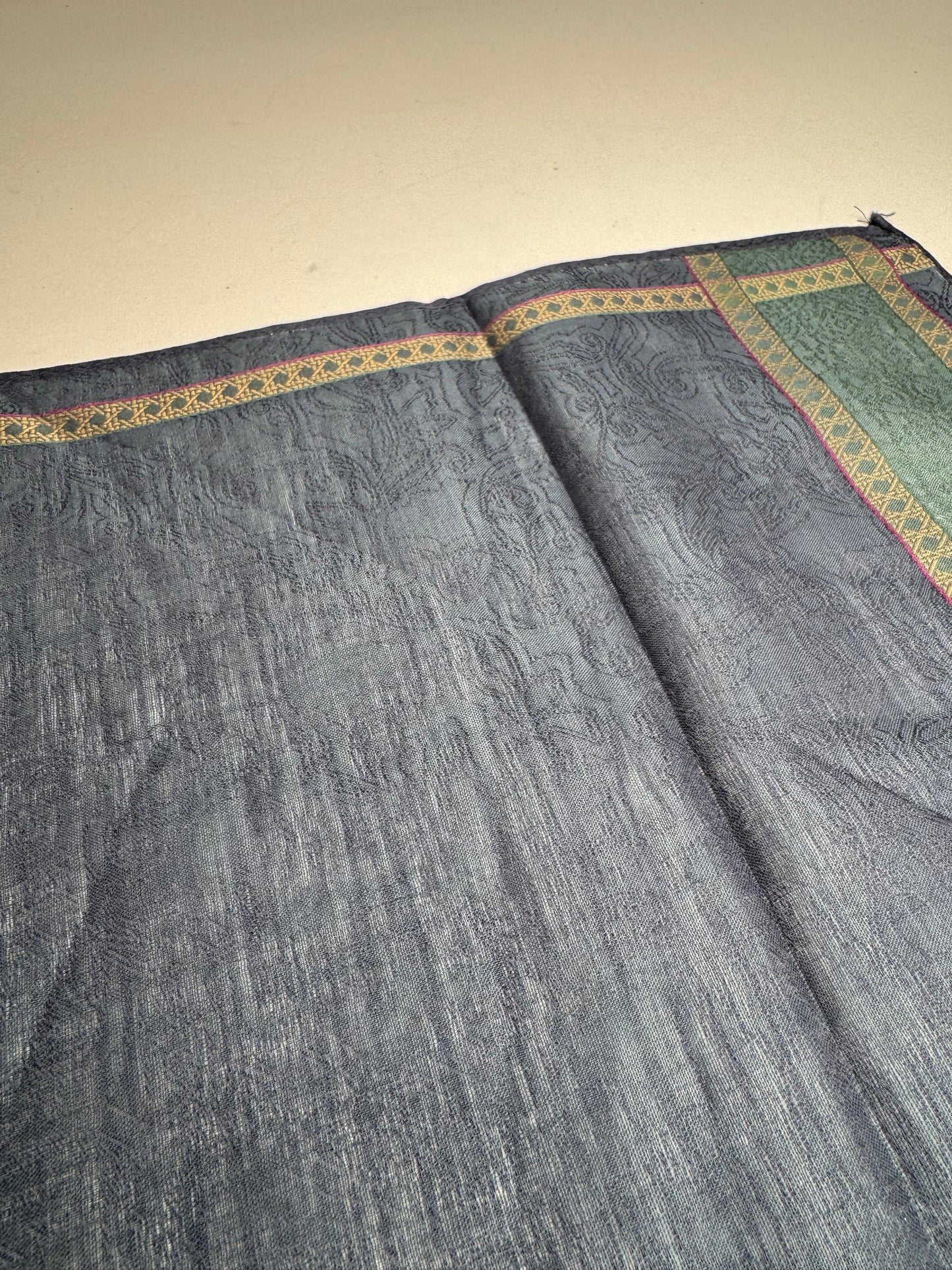 Vintage Dior Striped Scarf Blue Green