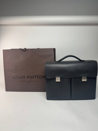Vintage Louis Vuitton Leather Briefcase Black