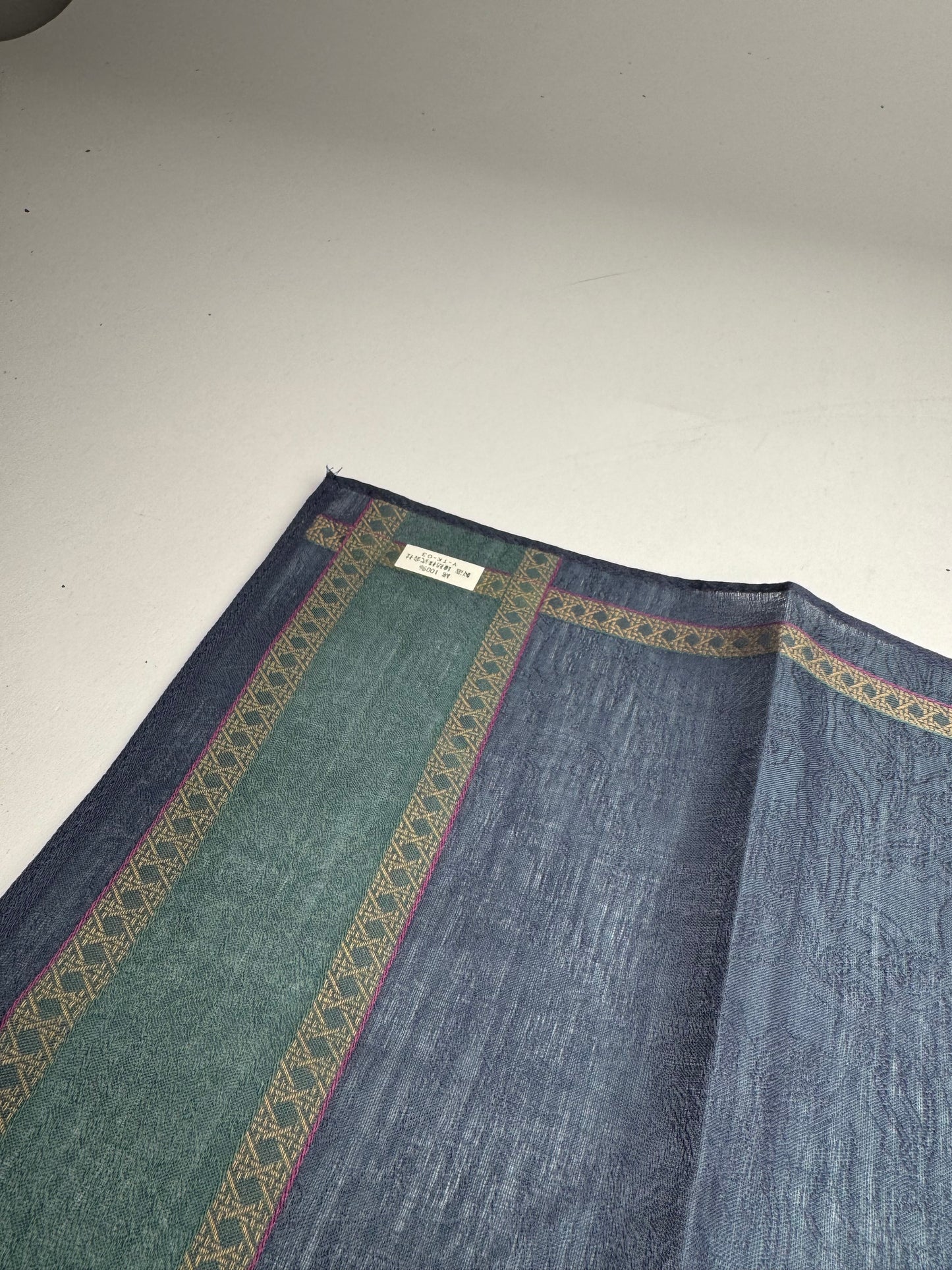 Vintage Dior Striped Scarf Blue Green