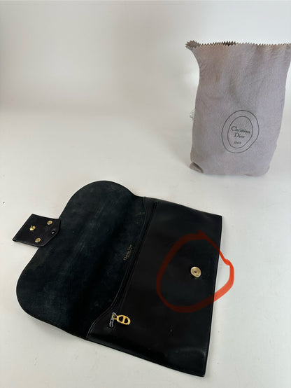 Vintage Dior Leather Clutch Black