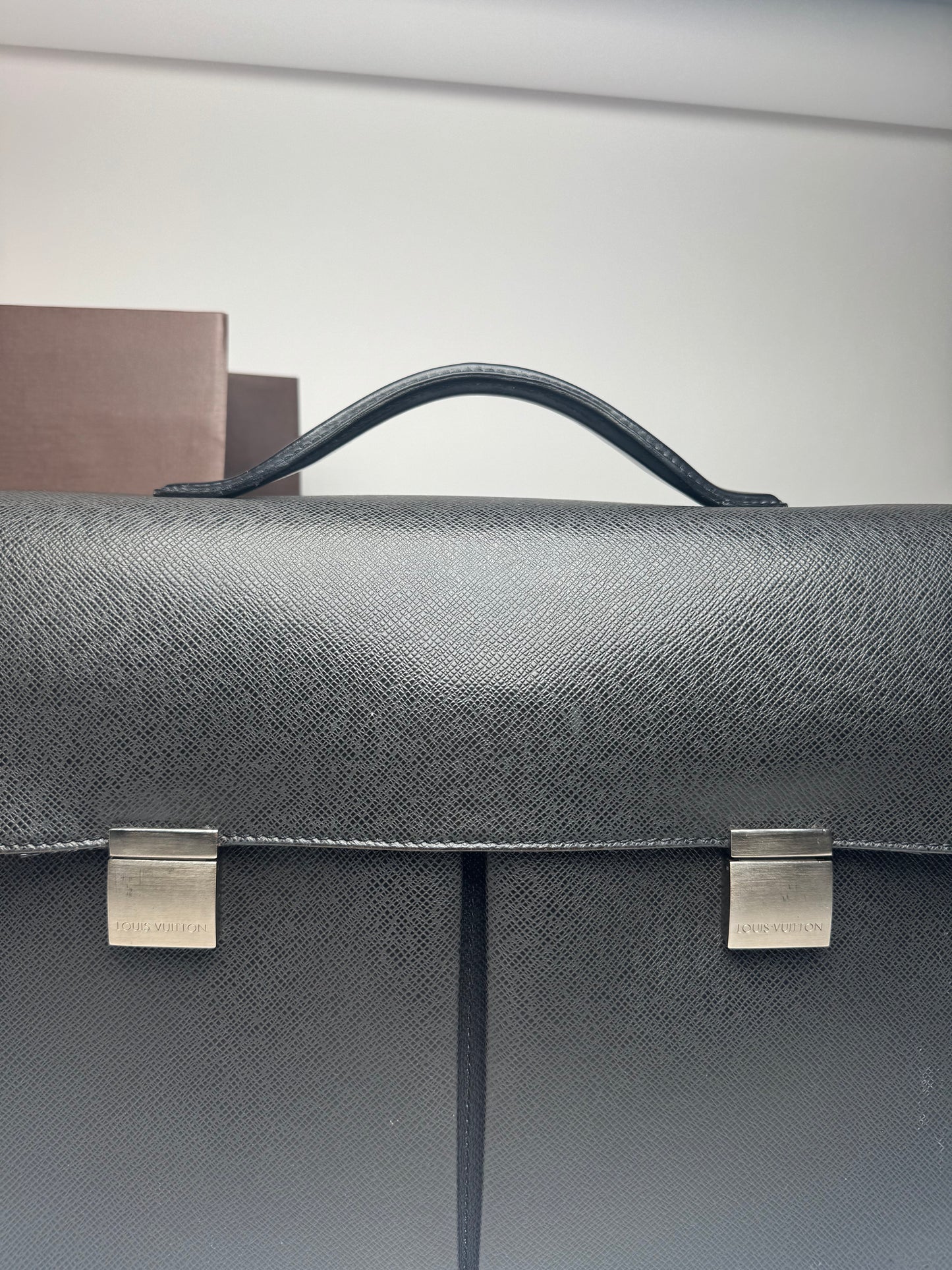 Vintage Louis Vuitton Leather Briefcase Black
