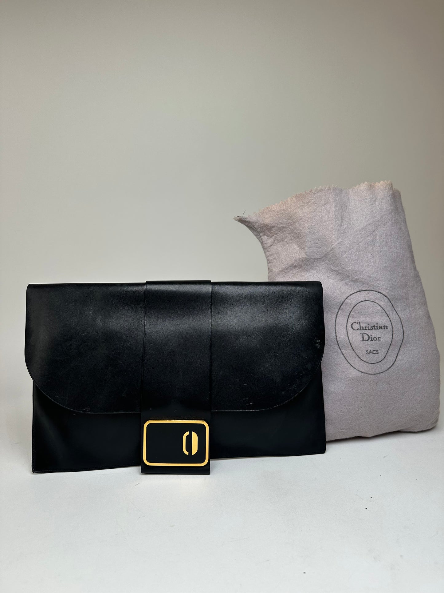 Vintage Dior Leather Clutch Black