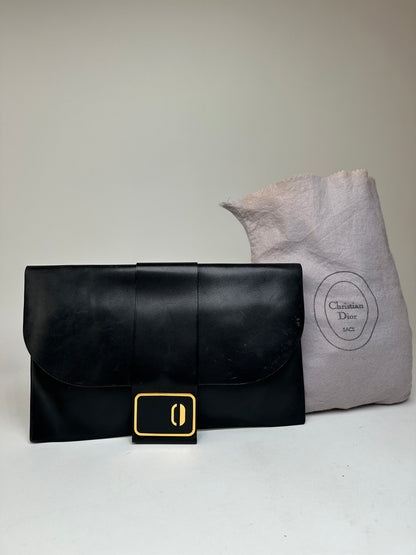 Vintage Dior Leather Clutch Black
