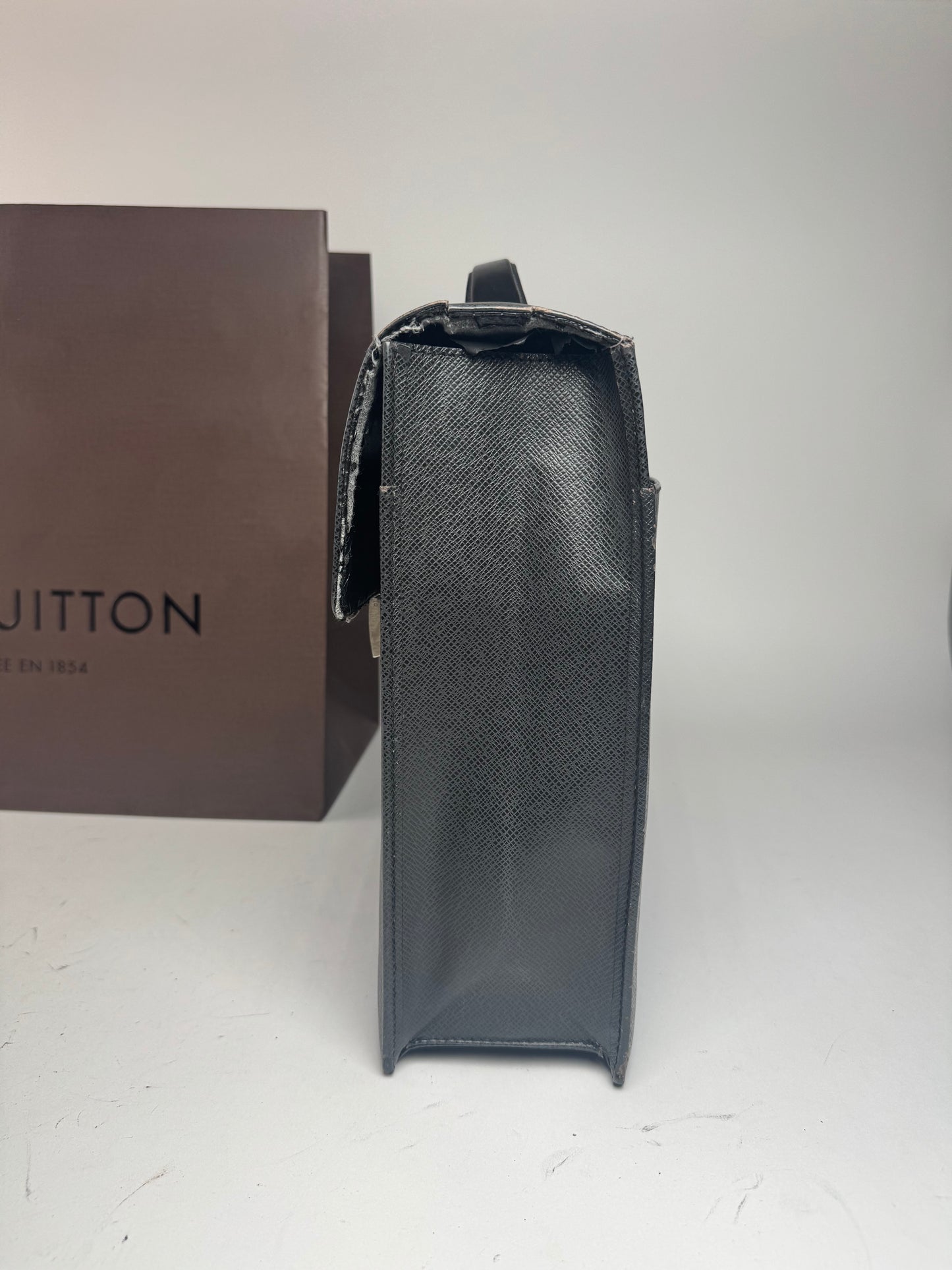 Vintage Louis Vuitton Leather Briefcase Black