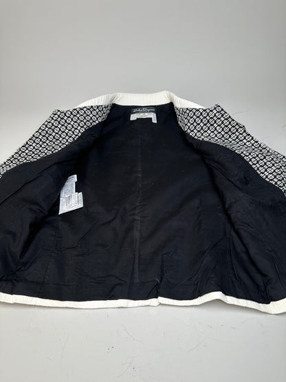 Vintage Ferragamo Cotton Rayon Jacket Black White S