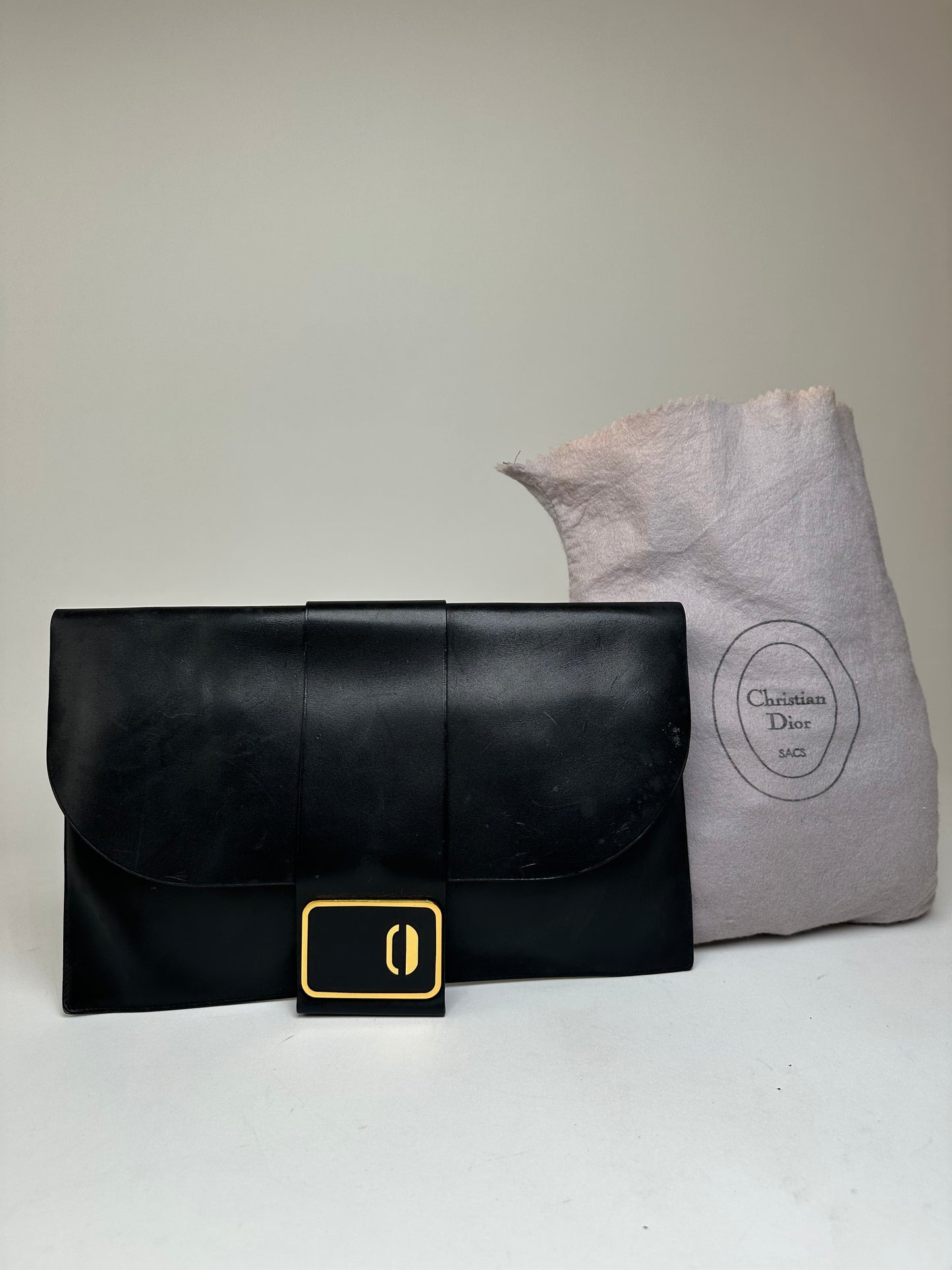 Vintage Dior Leather Clutch Black