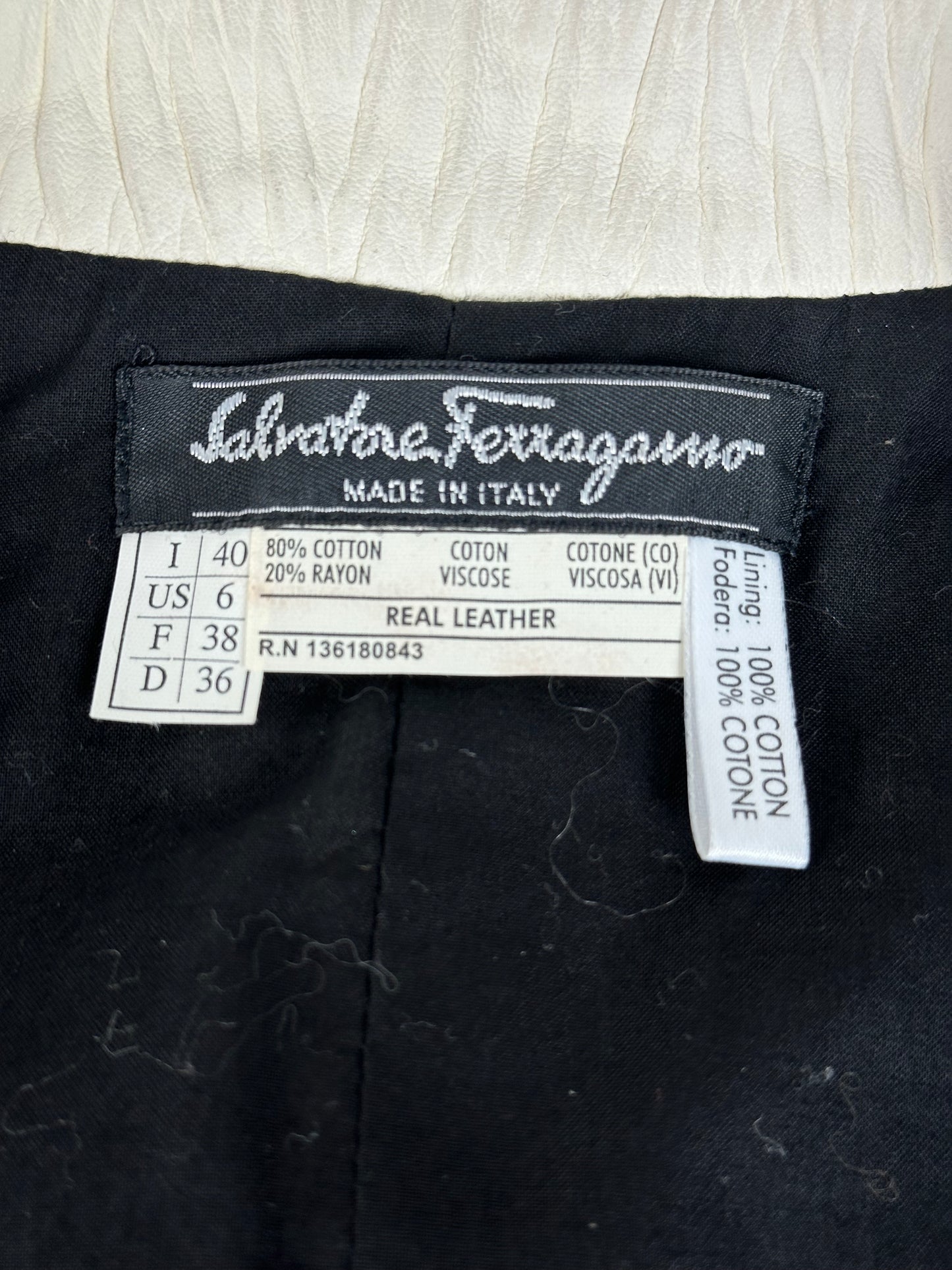 Vintage Ferragamo Cotton Rayon Jacket Black White S