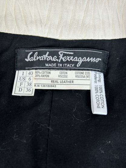 Vintage Ferragamo Cotton Rayon Jacket Black White S