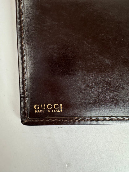 Vintage Gucci Accessory Collection Pony Hair Long Wallet Dark Brown