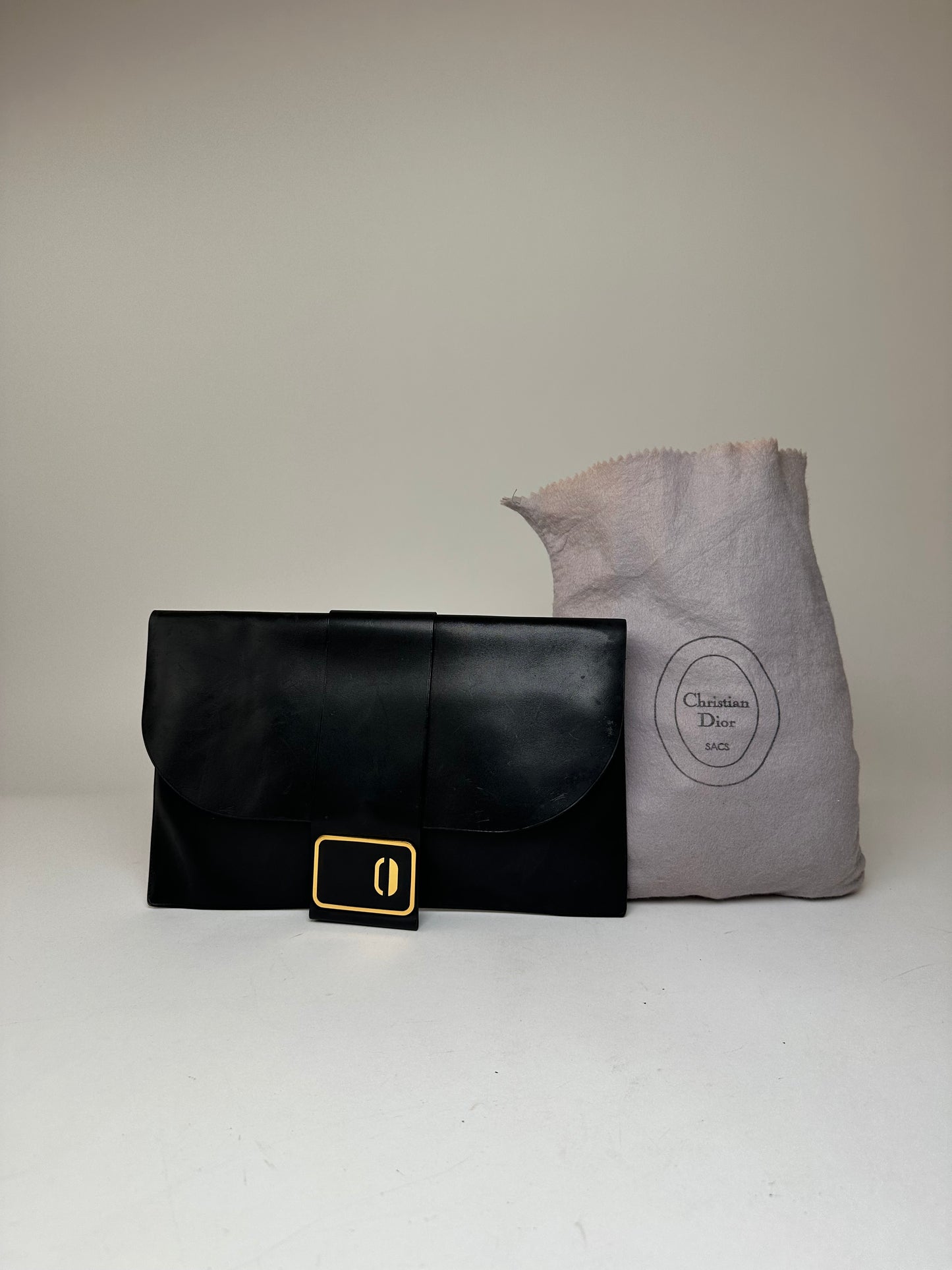 Vintage Dior Leather Clutch Black