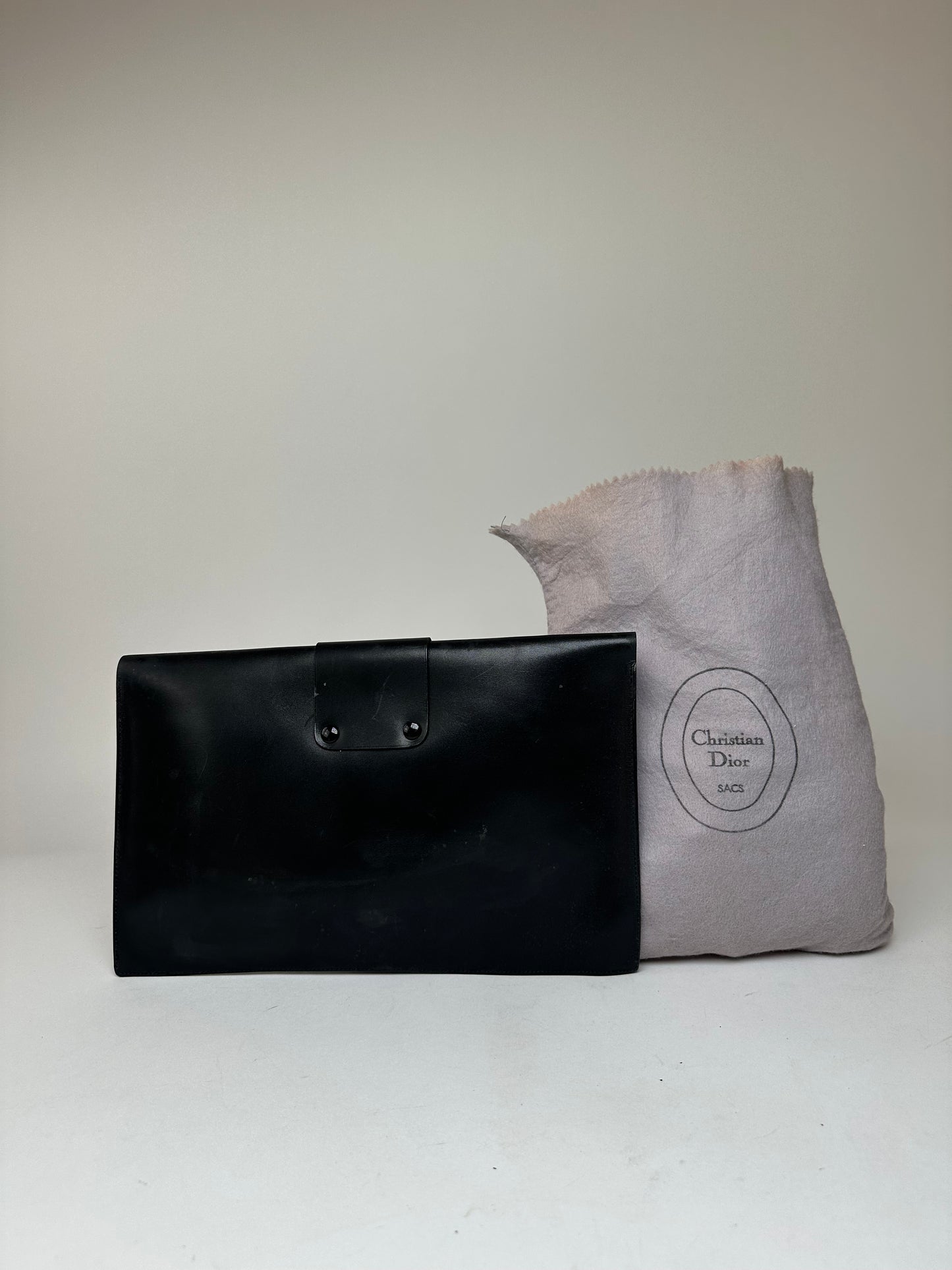 Vintage Dior Leather Clutch Black