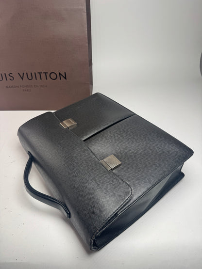 Vintage Louis Vuitton Leather Briefcase Black