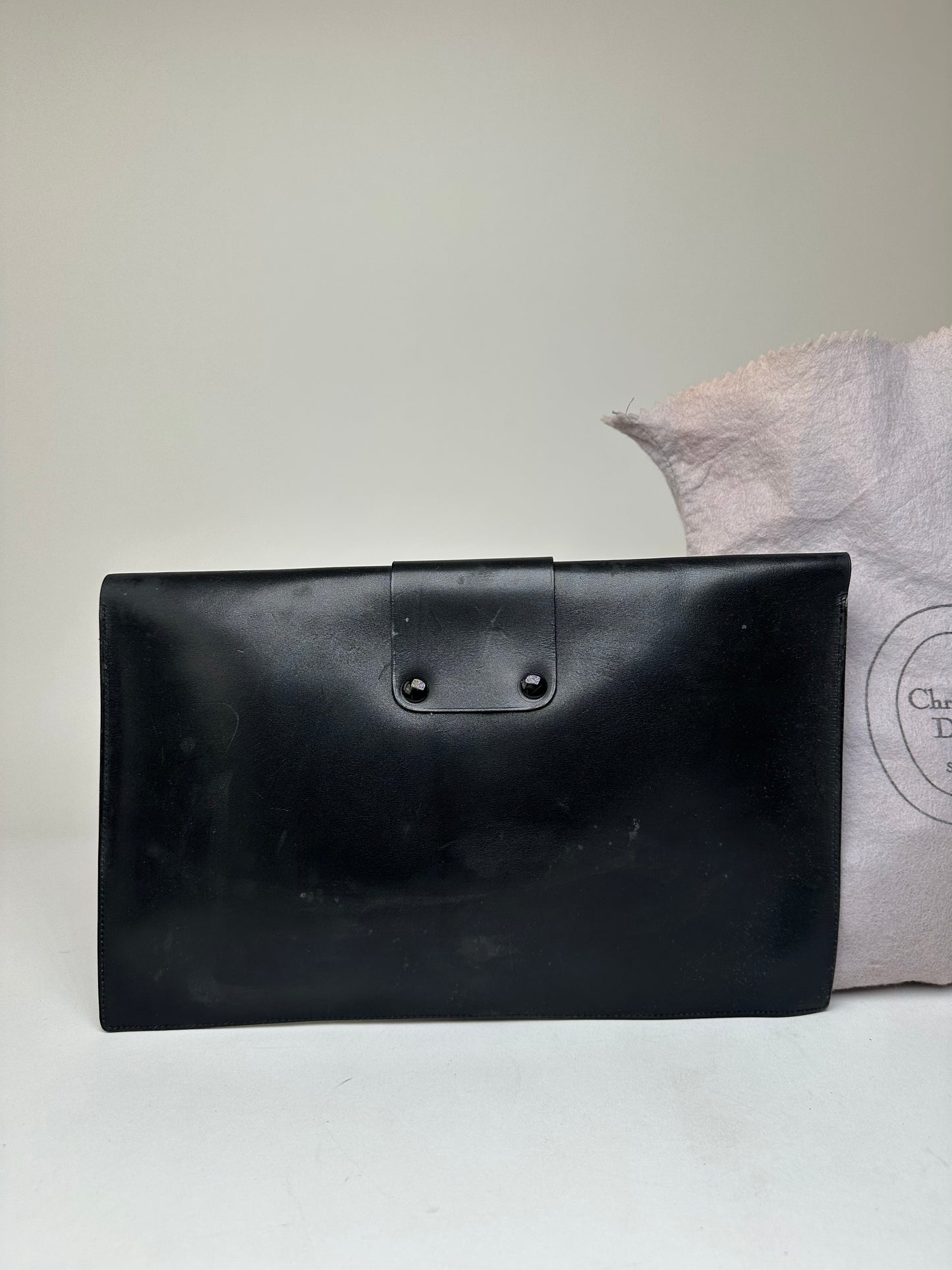 Vintage Dior Leather Clutch Black