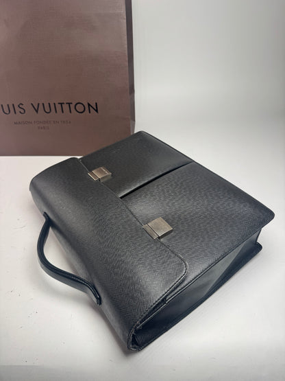 Vintage Louis Vuitton Leather Briefcase Black
