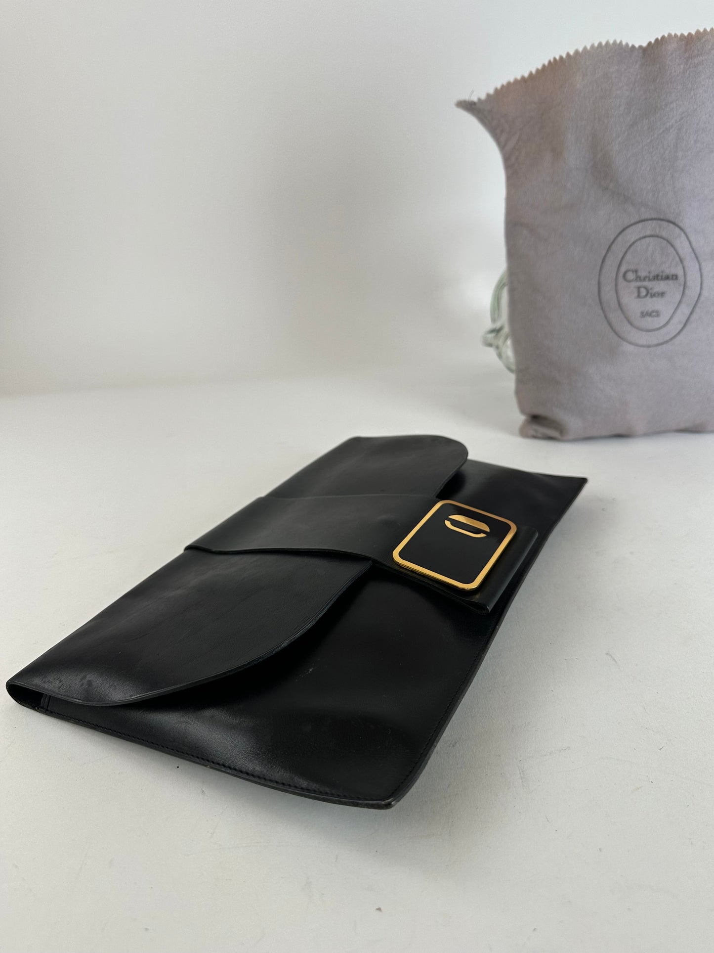 Vintage Dior Leather Clutch Black