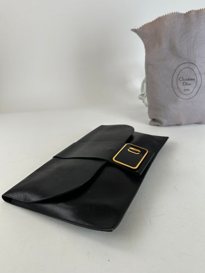 Vintage Dior Leather Clutch Black