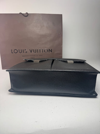 Vintage Louis Vuitton Leather Briefcase Black