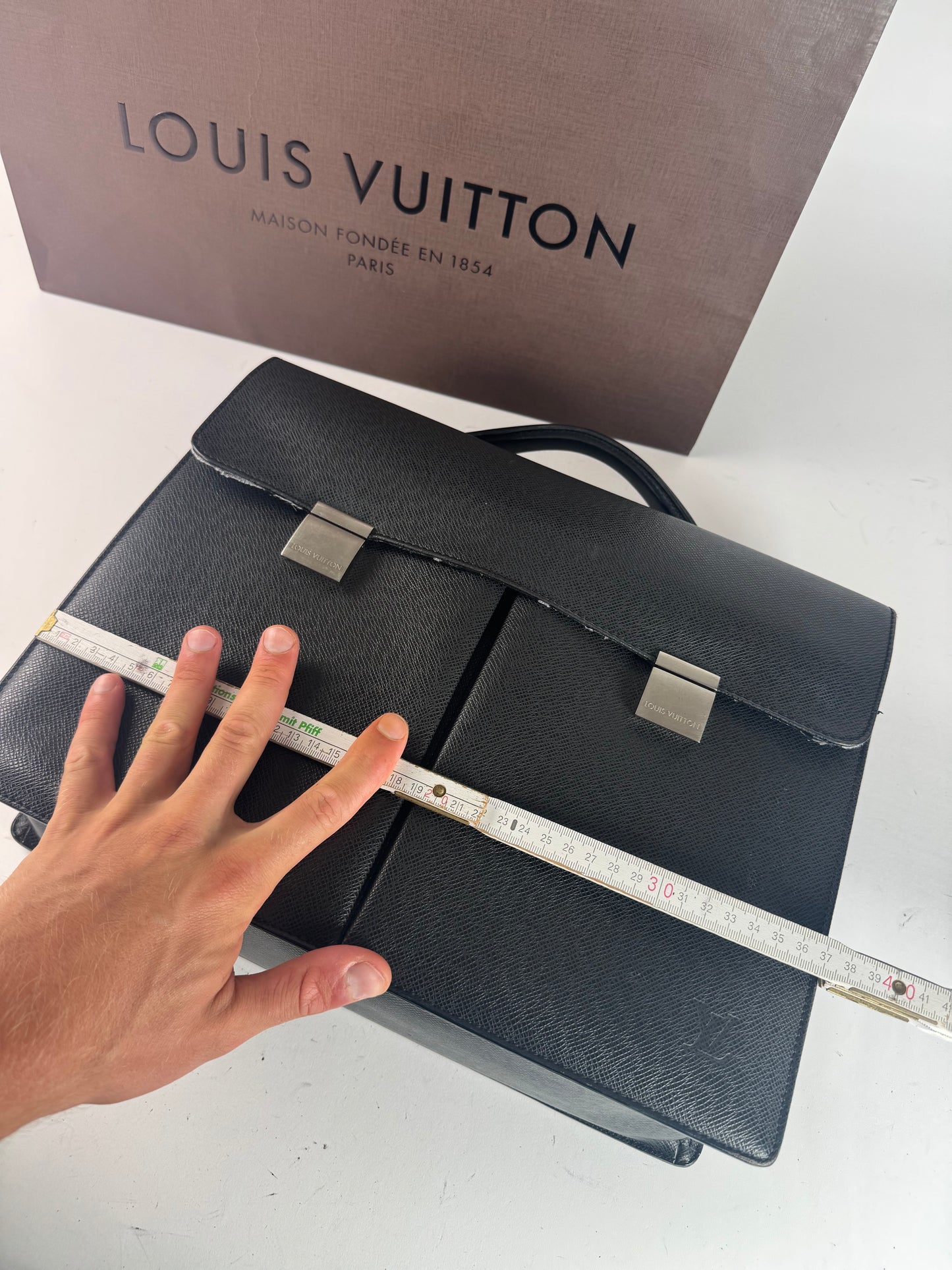 Vintage Louis Vuitton Leather Briefcase Black