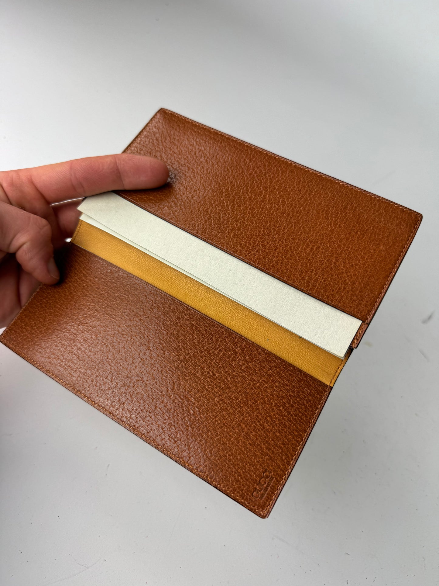 Vintage Gucci 70s Leather Card Holder / ID Case  brown