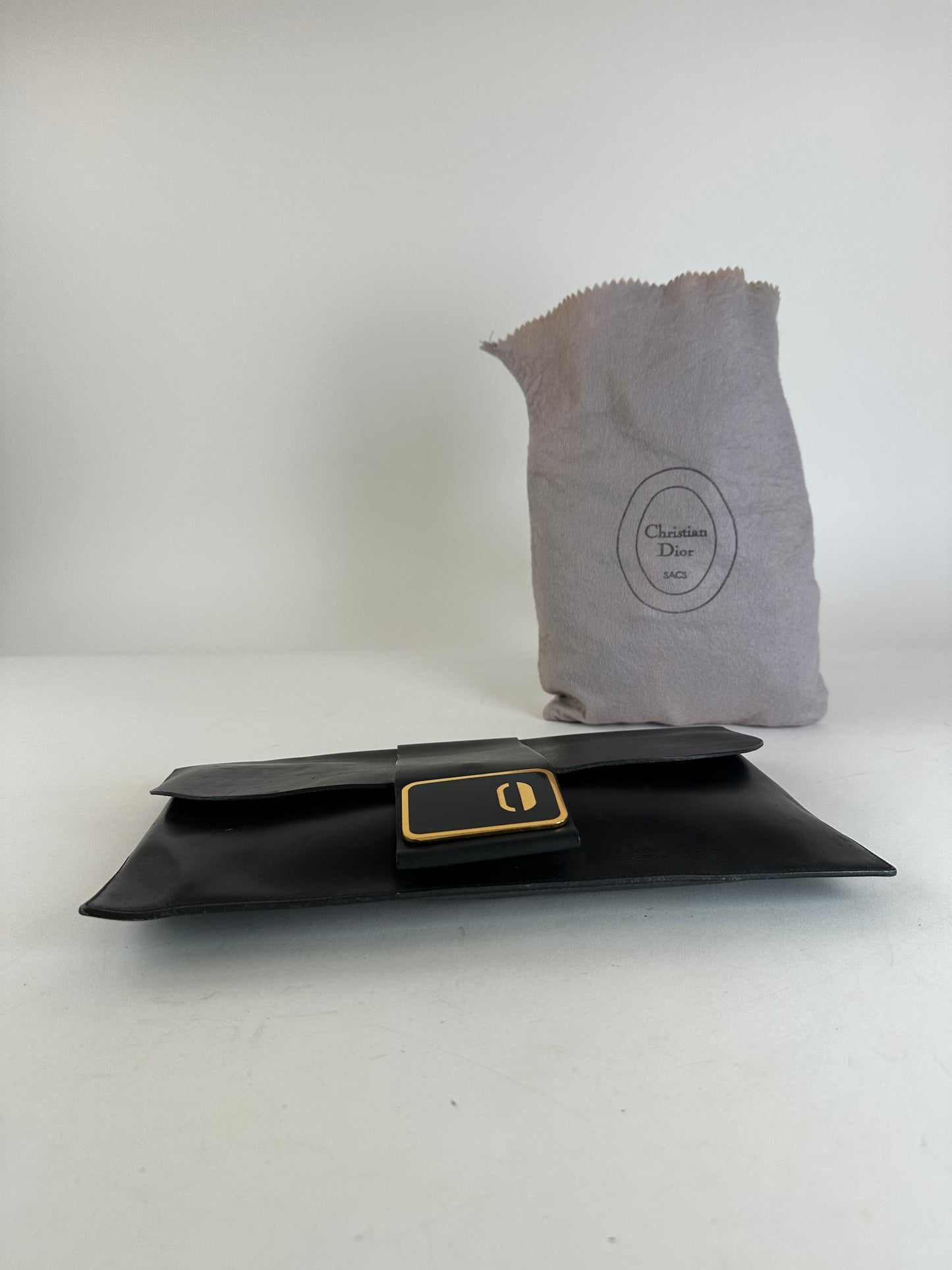Vintage Dior Leather Clutch Black