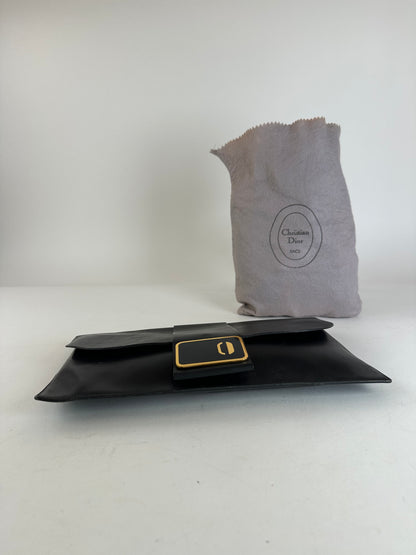 Vintage Dior Leather Clutch Black