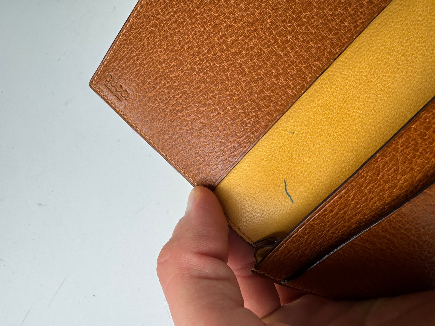 Vintage Gucci 70s Leather Card Holder / ID Case  brown