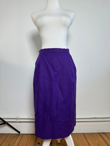 Vintage Givenchy Wool Pencil Skirt Purple L