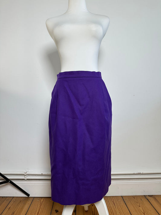 Vintage Givenchy Wool Pencil Skirt Purple L