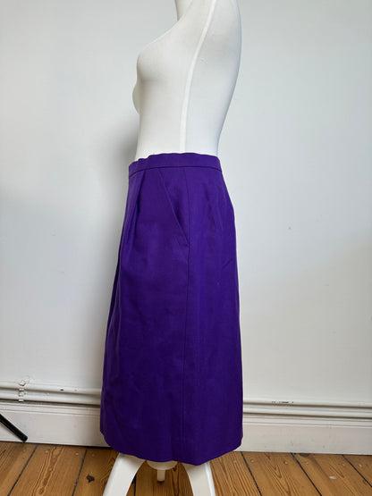 Vintage Givenchy Wool Pencil Skirt Purple L