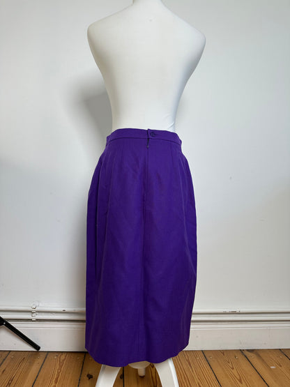 Vintage Givenchy Wool Pencil Skirt Purple L