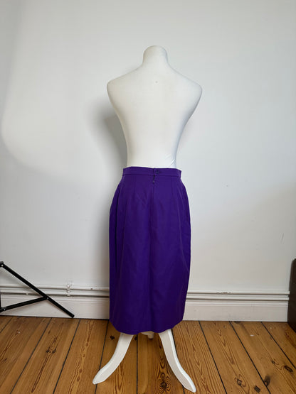 Vintage Givenchy Wool Pencil Skirt Purple L