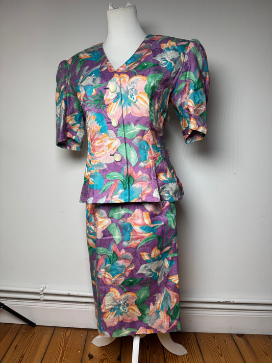 Vintage Yves Saint Laurent floral Twin Set Multicolor M/L